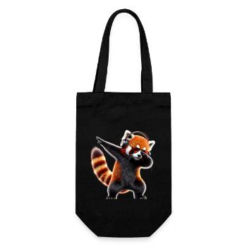 Fun Dabbing Red Panda Animal Lover Safari - Gift Bag for Bottles - black - Front