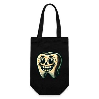 Halloween Dental Hygiene Funny Zombie Tooth - Gift Bag for Bottles - black - Front