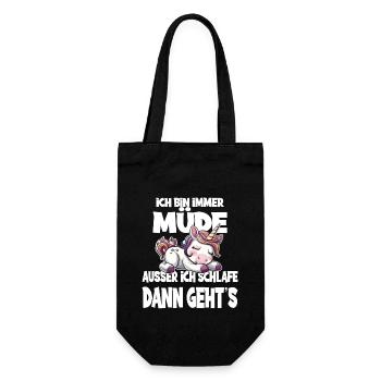 Ich Bin Immer Müde Ausser Ich Schlafe Dann Geht's - Geschenkbeutel für Flaschen - Schwarz - Vorne