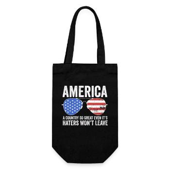 Amerika Ein so großartiges Land Patriotisch der USA - Geschenkbeutel für Flaschen - Schwarz - Vorne