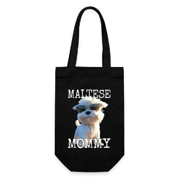 Maltese Mommy Mama Muttertag Mom Süßer Malteser - Geschenkbeutel für Flaschen - Schwarz - Vorne
