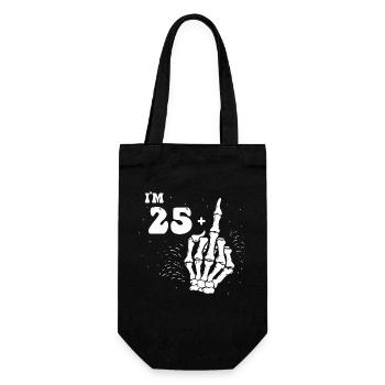 I Am 25 Plus Middle Finger - 26th Birthday - Gift Bag for Bottles - black - Front