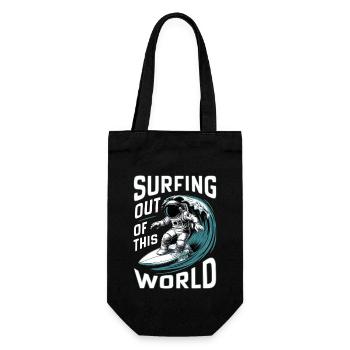 Surfen außerhalb dieser Welt - Humor - Geschenkbeutel für Flaschen - Schwarz - Vorne