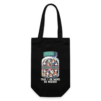 Veterinary Nurse Meow-dicine Take 1 Animal Lover - Geschenkbeutel für Flaschen - Schwarz - Vorne