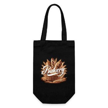 Bäcker Bäckerei - Geschenkbeutel für Flaschen - Schwarz - Vorne