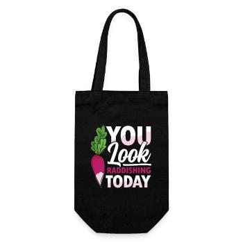 You Look Raddishing Today für Veganer und - Geschenkbeutel für Flaschen - Schwarz - Vorne