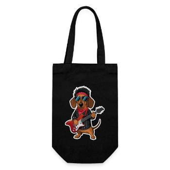 Dackel In Kostümen Rock Bandana - Geschenkbeutel für Flaschen - Schwarz - Vorne