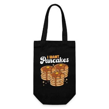 Pancake Frühstück Pfannkuchen - Geschenkbeutel für Flaschen - Schwarz - Vorne