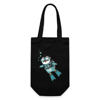 Mignon pingouin plongeur illustration - Sac à bouteille - noir - Devant