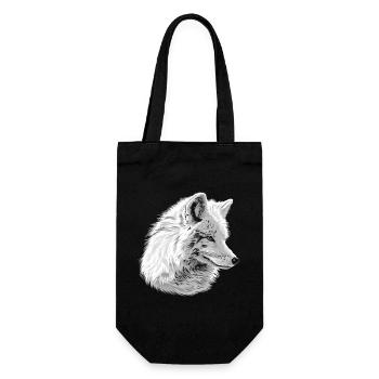 Arctic Fox Polarfüchse Polarfuchs - Geschenkbeutel für Flaschen - Schwarz - Vorne