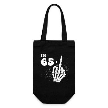 I Am 65 Plus Middle Finger - 66th Birthday - Gift Bag for Bottles - black - Front