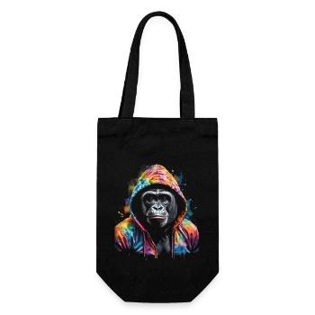 Gorilla Hoodie Monkey Colorful Animal Design Print - Gift Bag for Bottles - black - Front