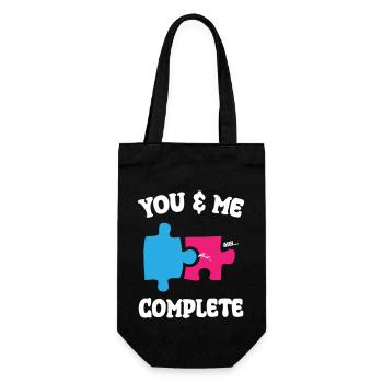 You and Me Complete Funny Puzzle - Gift Bag for Bottles - black - Front