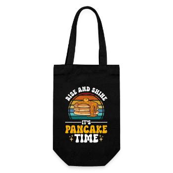 Pancake Frühstück Pfannkuchen - Geschenkbeutel für Flaschen - Schwarz - Vorne
