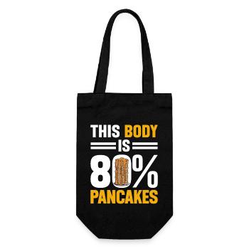 Pancake Frühstück Pfannkuchen - Geschenkbeutel für Flaschen - Schwarz - Vorne