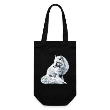 Arctic Fox Polarfüchse Polarfuchs - Geschenkbeutel für Flaschen - Schwarz - Vorne