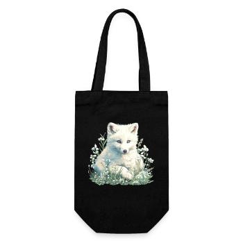 Arctic Fox Polarfüchse Polarfuchs - Geschenkbeutel für Flaschen - Schwarz - Vorne