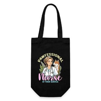Pawfessional Nurse At Your Service Vet Assistant - Gift Bag for Bottles - black - Front