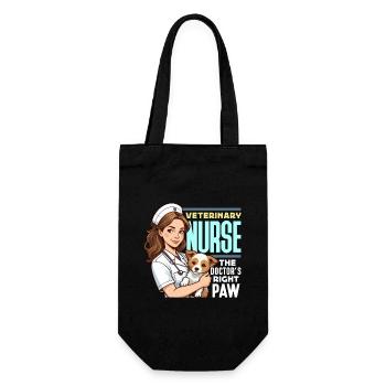 Veterinary Nurse The Doctor's Right Vet Assistant - Gift Bag for Bottles - black - Front