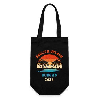 Burgas Urlaub 2024 Bulgarien Reise Idee - Geschenkbeutel für Flaschen - Schwarz - Vorne