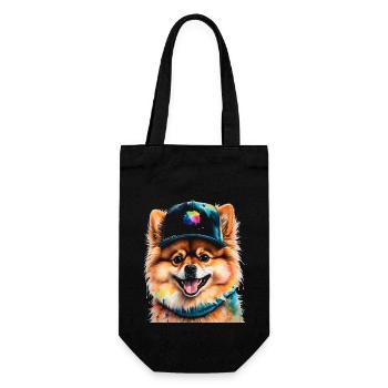 Loulou de Poméranie Casquette Snapback Chien Imprimé - Sac à bouteille - noir - Devant