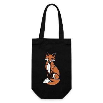 Fox Design artistique en marron et blanc - Sac à bouteille - noir - Devant