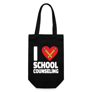 School Counselor Heart I (Heart) - Geschenkbeutel für Flaschen - Schwarz - Vorne