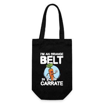 I'm an Orange Belt in Carrate für Veganer und - Geschenkbeutel für Flaschen - Schwarz - Vorne