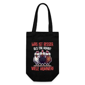 Huhn Hühner Mutter Oma Geschenk Sprüche - Geschenkbeutel für Flaschen - Schwarz - Vorne