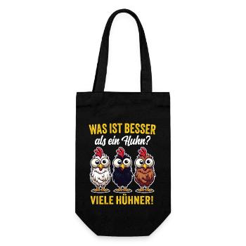 Huhn Hühner Mutter Oma Geschenk Sprüche - Geschenkbeutel für Flaschen - Schwarz - Vorne