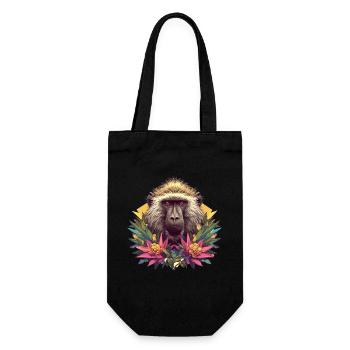 Baboon Paviane Pavian - Gift Bag for Bottles - black - Front