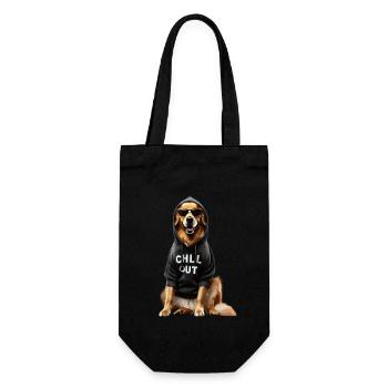 Funny German Golden Retriever Chill Out Dog - Gift Bag for Bottles - black - Front