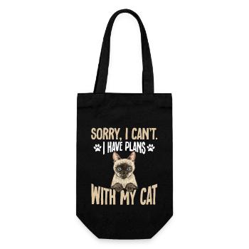 Siamkatze Katze Siamese - Geschenkbeutel für Flaschen - Schwarz - Vorne