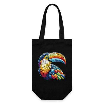 Exotic Toucan in Mosaic Style - Gift Bag for Bottles - black - Front