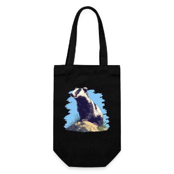 Badger Dachse Dachs - Geschenkbeutel für Flaschen - Schwarz - Vorne