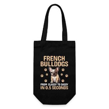 Bouledogues français de la classe à l’impertinent Frenchie Bull - Sac à bouteille - noir - Devant