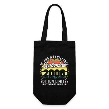 September 2006 Vintage 18 Year Anniversary Gift - Gift Bag for Bottles - black - Front