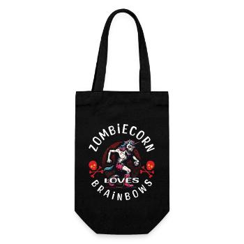 Zombiecorn Liebt Brainbows Halloween Party - Geschenkbeutel für Flaschen - Schwarz - Vorne