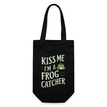Amphibien-froschjäger-enthusiast, Froschfang - Geschenkbeutel für Flaschen - Schwarz - Vorne