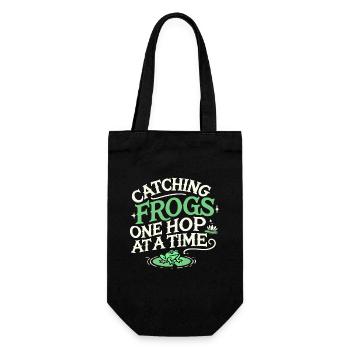 Amphibien-froschjäger-enthusiast, Froschfang - Geschenkbeutel für Flaschen - Schwarz - Vorne