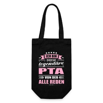 Ich Bin Diese Legendäre PTA Von Der Alle Reden - Geschenkbeutel für Flaschen - Schwarz - Vorne