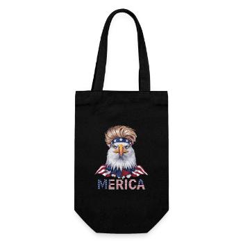 Merica Eagle Patriotisches USA-Flagge für - Geschenkbeutel für Flaschen - Schwarz - Vorne