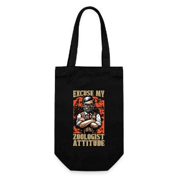 Excuse My Zoologist Attitude Animal Lover Zoology - Gift Bag for Bottles - black - Front