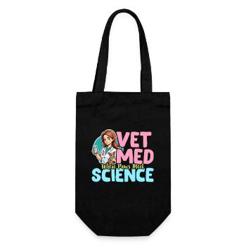 Vet Med Where Paws Meet Science Veterinary Clinic - Geschenkbeutel für Flaschen - Schwarz - Vorne