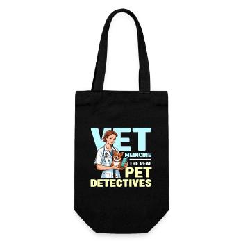 Vet Medicine The Real Pet Detectives Animal Lover - Geschenkbeutel für Flaschen - Schwarz - Vorne