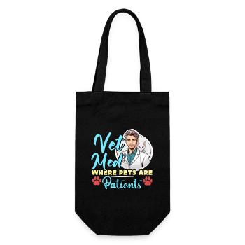 Vet Med Where Pets Are Patients Veterinary Clinic - Geschenkbeutel für Flaschen - Schwarz - Vorne