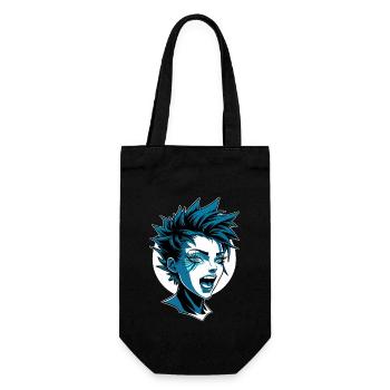 Fille punk futuriste avec mohawk - Sac à bouteille - noir - Devant