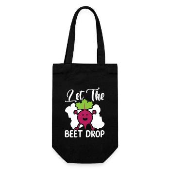 Let The Beet Drop Beetroot Vegetables for Vegans - Gift Bag for Bottles - black - Front