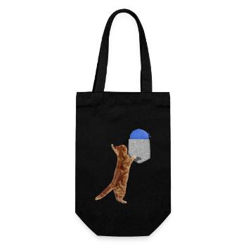 Chat Atteignant Une Boule De Laine Dans Votre Fausse Poche Fun - Sac à bouteille - noir - Devant