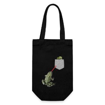 Frog Tongue Reaching For Tadpole In Your Pocket - Gift Bag for Bottles - black - Front